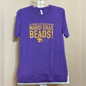 Women’s Purple Mardi Gras Graphic T-Shirt Sz M